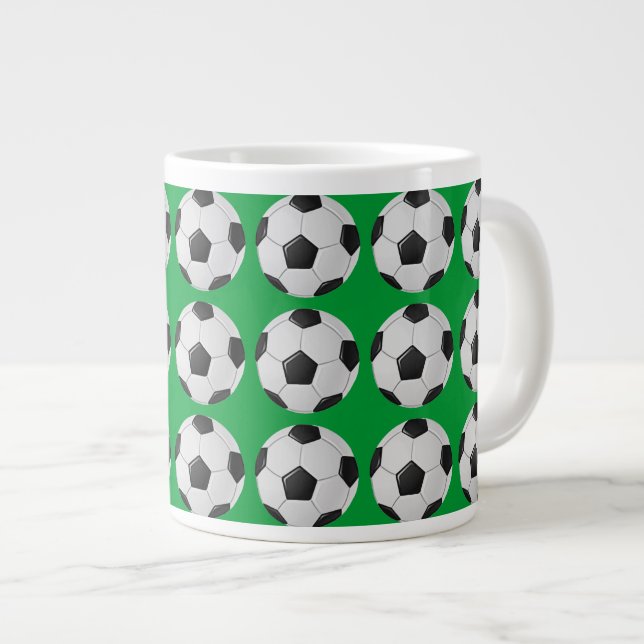 American Soccer or Association Football Ball Large Coffee Mug (Front Right)