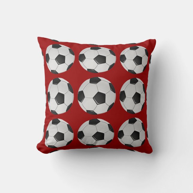 American Soccer or Association Football Ball Throw Pillow (Front)