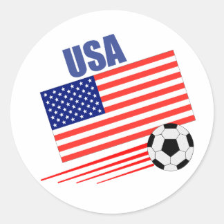 American Soccer Team Classic Round Sticker