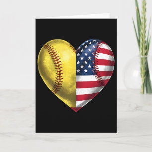 American Softll Heart Usa Flag 4th Of July Softll Card