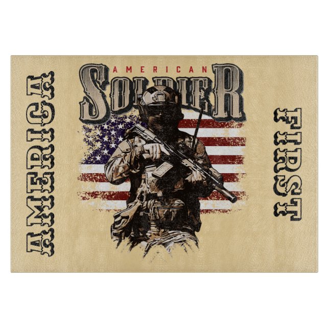 American Soldier Design Cutting Board (Front)