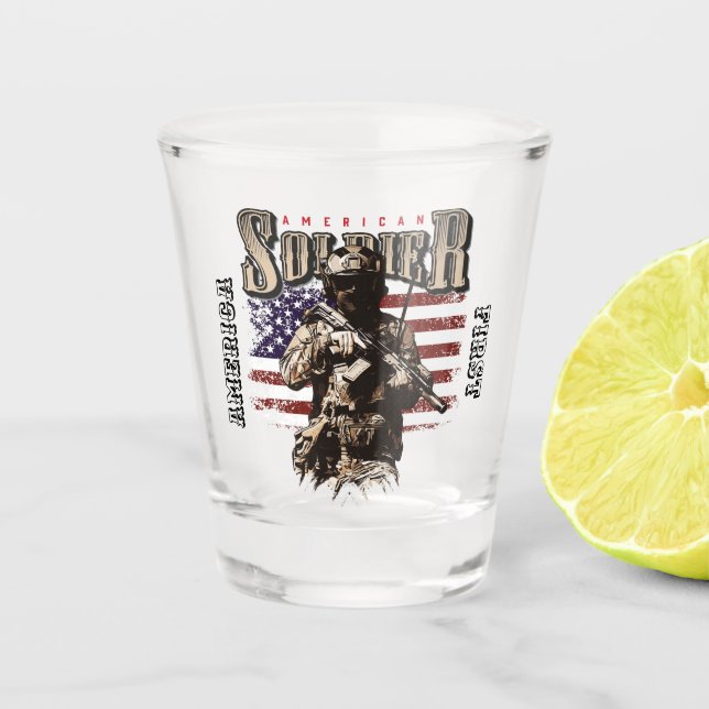 American Soldier Design Shot glass (Front)