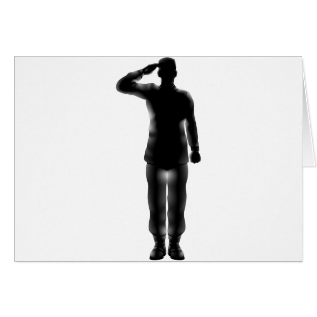 American soldier saluting silhouette (Front Horizontal)