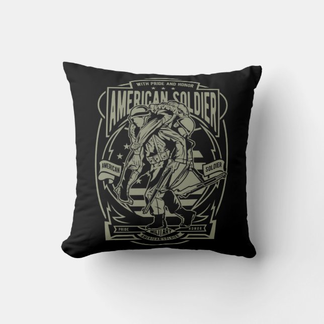 American Soldier With Pride And Honour Throw Pillow (Front)