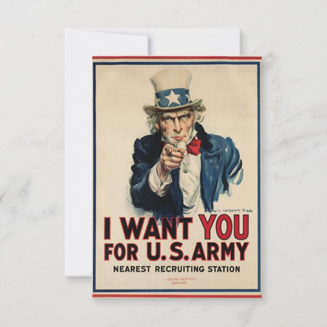 American Soldiers Wanted Poster WWII Invitation (Front)
