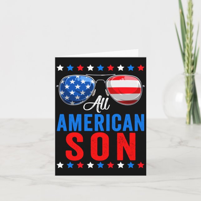American son 4th of july memorial day matching card (Front)