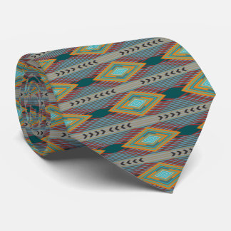 American Southwest Patterned Art And Earthy Colors Tie