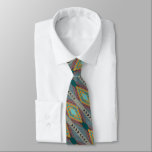 American Southwest Patterned Art And Earthy Colors Tie<br><div class="desc">Neck Tie business suit and casual fun trendy fashion statement apparel attire accessory printed with a diagonal angled version of American Southwest Patterned Art And Earthy Colors inspired graphic design illustration by TheFabricSeal at Zazzle #ZazzleMade https://www.zazzle.com/store/thefabricseal This American Indian Art Style drawing image is a beautiful mirrored repeating pattern design...</div>