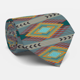American Southwest Patterned Art And Earthy Colour Tie