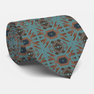 American Southwest Tribal Patterned Art And Colors Tie