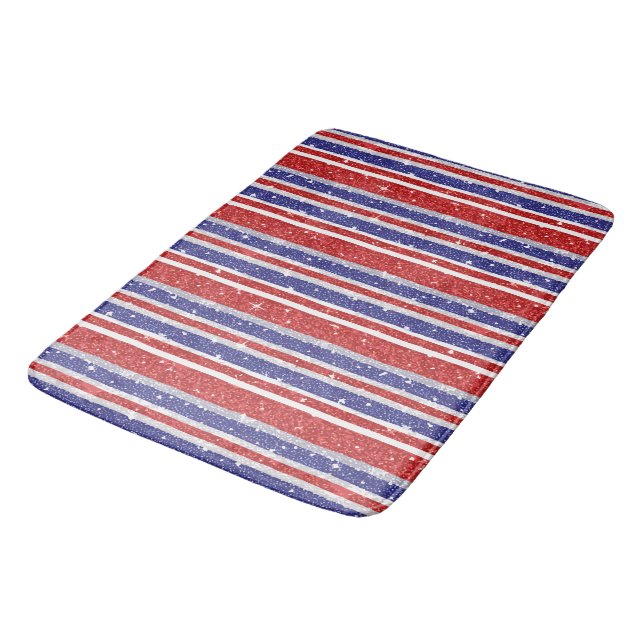 American Sparkle Stripes Bath Mat (Angled)