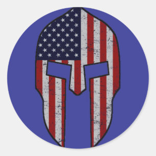 American Spartan Classic Round Sticker