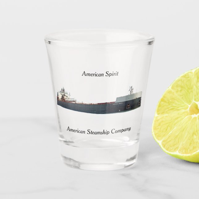American Spirit shot glass (Front)