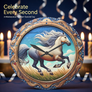 American Spirit Stallion Heritage Large Clock