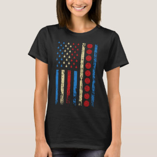 American Sports Flag 4th Of July Volleyball Athlet T-Shirt