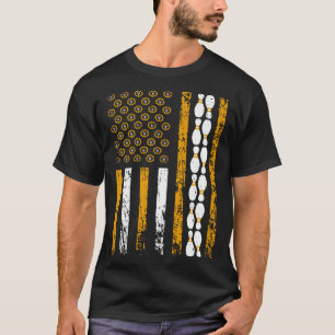 American Sports Flag Construction Tools Bowling Pi T-Shirt
