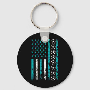 American Sports Flag Footbyll Stress Awareness Mon Keychain