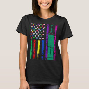 American Sports Flag Hispanic Heritage Month Crick T-Shirt
