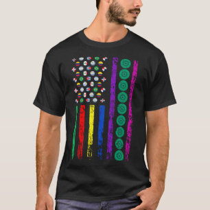 American Sports Flag Hispanic Heritage Month Lawn T-Shirt