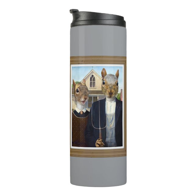 American Squirrel Gothic - funny Thermal Tumbler (Rotated Right)
