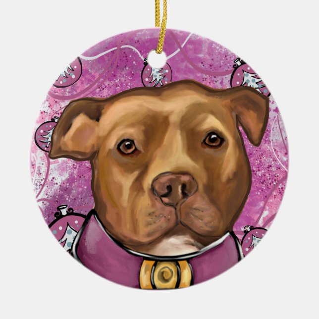 AMERICAN STAFFORDSHIRE   CERAMIC ORNAMENT (Front)
