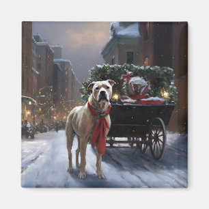American Staffordshire Christmas Festive Season Magnet