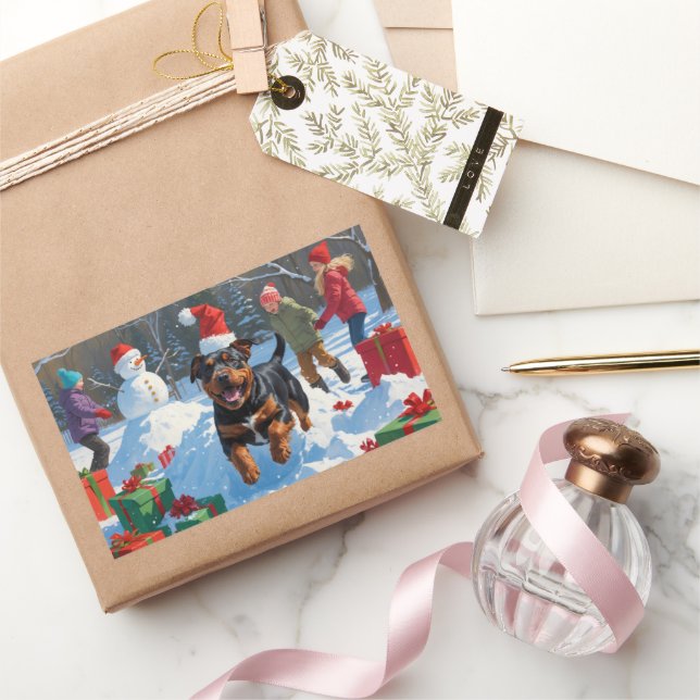 American Staffordshire Christmas Festive Snow  Sticker (Gifting)