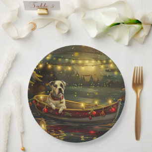 American Staffordshire Christmas Festive Voyage Paper Plate