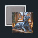 American Staffordshire Christmas Lights Holiday Magnet<br><div class="desc">A heartwarming holiday scene featuring a dog sitting peacefully beside a window,  surrounded by glowing Christmas lights. This cozy and festive design captures the spirit of the season,  perfect for adding warmth and charm to any space. Ideal for dog lovers and holiday decor enthusiasts.</div>