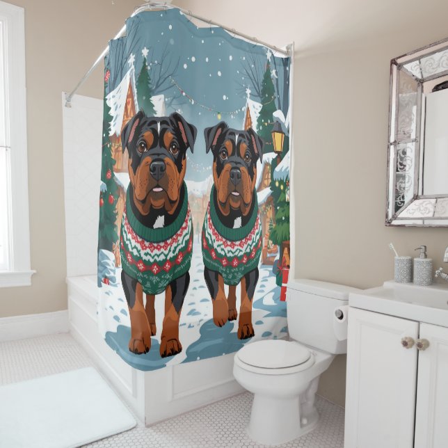 American Staffordshire Christmas Snow Holiday  (In Situ)