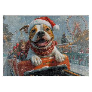 American Staffordshire Dog Christmas Cutting Board