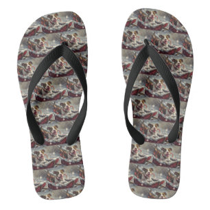 American Staffordshire Dog Christmas Festive Flip Flops