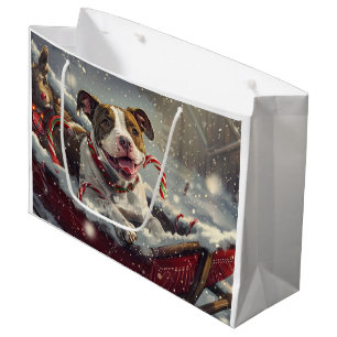 American Staffordshire Dog Christmas Festive Large Gift Bag