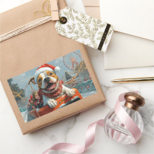 American Staffordshire Dog Christmas Sticker