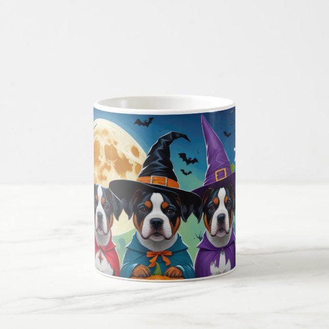 American Staffordshire Dog Pumpkin Halloween Funny Coffee Mug (Center)