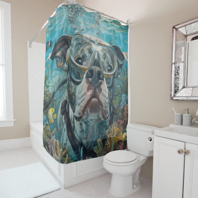 American Staffordshire Dog Scuba Diving Underwater (In Situ)