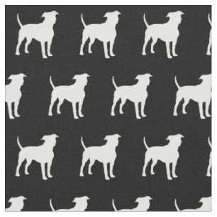 American Staffordshire Dog Silhouette Pet Amstaff Fabric