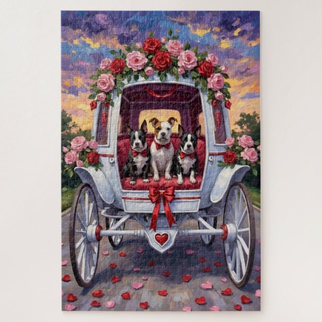 American Staffordshire Dog Valentine's Day Jigsaw Puzzle (Vertical)