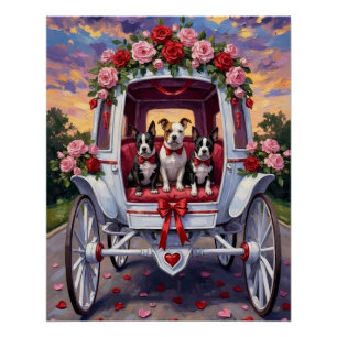 American Staffordshire Dog Valentine's Day Poster