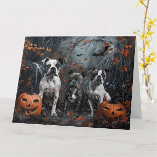 American Staffordshire Halloween Night Doggy  Card