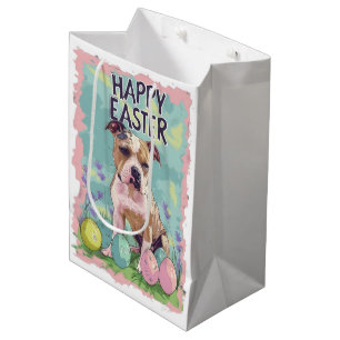 American Staffordshire Happy Easter Medium Gift Bag