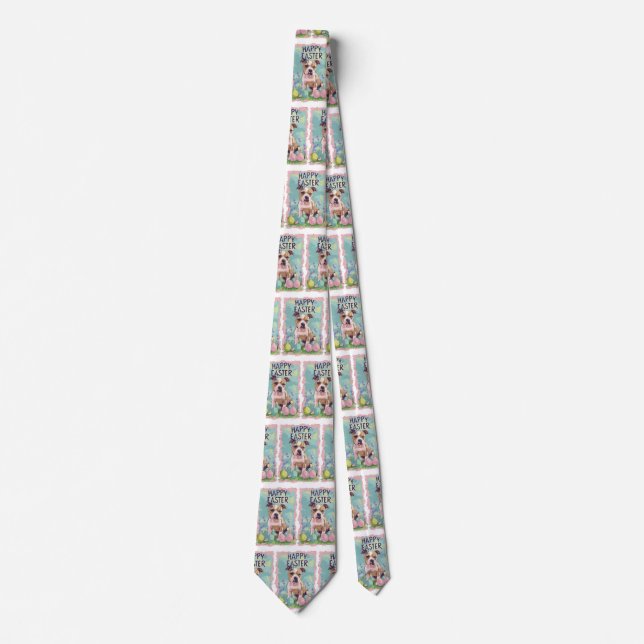 American Staffordshire Happy Easter Tie (Front)