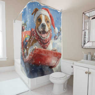American Staffordshire in Sledge Christmas