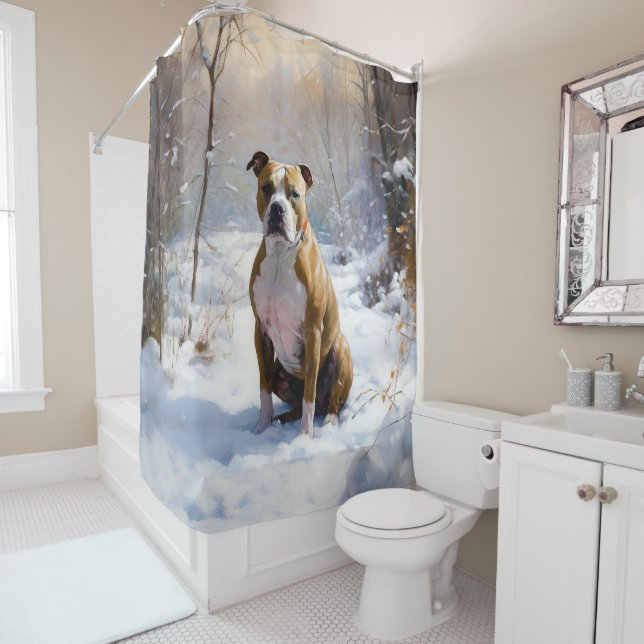 American Staffordshire Let It Snow Christmas  (In Situ)
