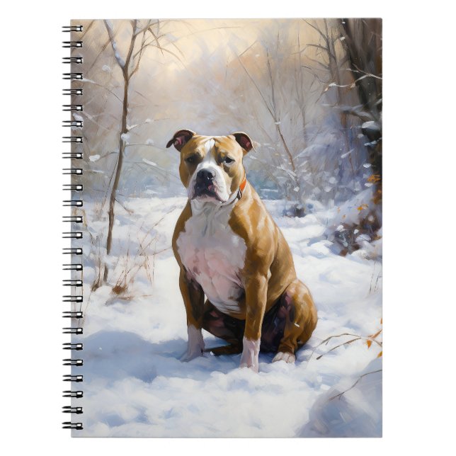 American Staffordshire Let It Snow Christmas  Notebook (Front)