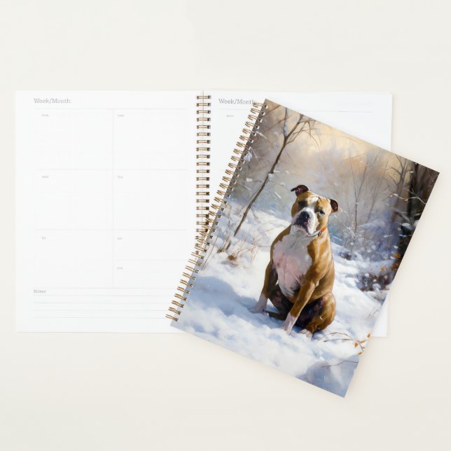 American Staffordshire Let It Snow Christmas  Planner (Display)