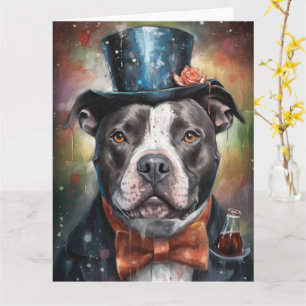 American Staffordshire New Year Card