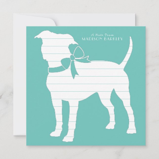 American Staffordshire Pit bull Thank You Card (Front)