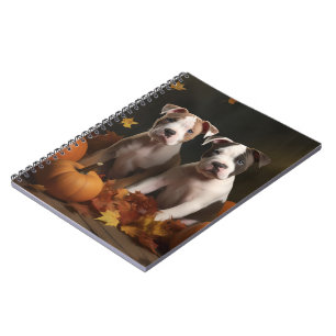 American Staffordshire Puppy Autumn Delight Notebook
