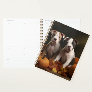 American Staffordshire Puppy Autumn Delight Planner